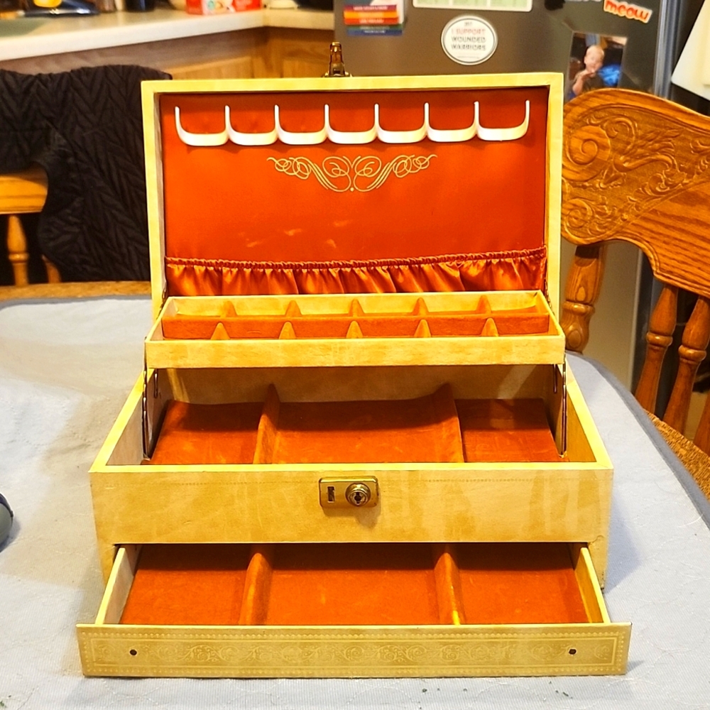 Vintage Jewelry Box with tiers